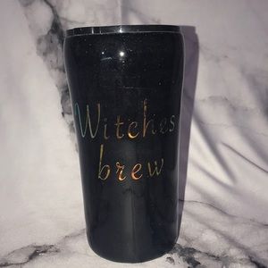 Black glitter witches brew tumbler